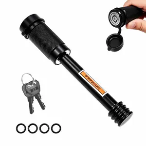 Heavy Duty 5/8" Hitch Pin Security Lock, Anti-Theft Waterproof Dustproof Trailer Lock Fits 2" Receiver Tube, Carbon Steel Towing Lock with 2 Keys for Truck Boat RV ATV