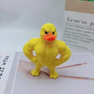 Funny Muscle Duck Figurine Statue, Funny Home Decor, No Power Needed, Perfect Gift for Home Office Gym, Ideal for Bodybuilding and Weightlifting Enthusiasts