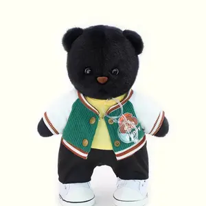 Getahug Green Jacket Black Bear | Handmade Jointed Teddy Bear Gift