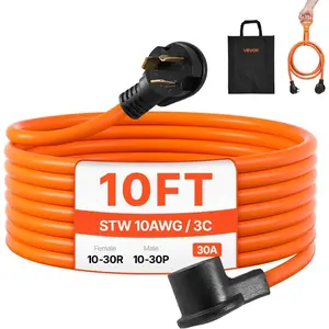 VEVOR 10 ft Dryer Extension Cord, 4-Prong NEMA 14-30P to 14-30R Dryer Cord, 125V/250V, STW 10AWG/4C, 30A, Pure Copper Wire Cable with Black Non-Woven Bag and PVC Cable Tie, for Outdoor Indoor UseVEVOR Super Brand Day