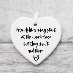 1pc, Ceramic Products, Home Decor Ornaments, Work Friendship Keepsake, Gift For Work Bestie, Gift For Work Friend, Colleague Quote Gift, Work Friends, Gift For Colleague