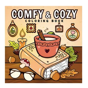 Comfy & Cozy Coloring Book: Bold & Easy, Simple & Cute Pictures With Thick Lines Featuring Warm and Hygge-Inspired Designs For Stress Relief and Relaxation