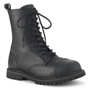 Demonia Men's Riot-10 Black Vegan Leather Ankle Boots