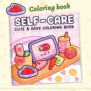 Self-Care Coloring Book, Durable coloring experience, stress-relieving art, bold and simple art painting, leisure and entertainment, Halloween gifts, affordable and cute patterns, a toy for art lovers to relax at home