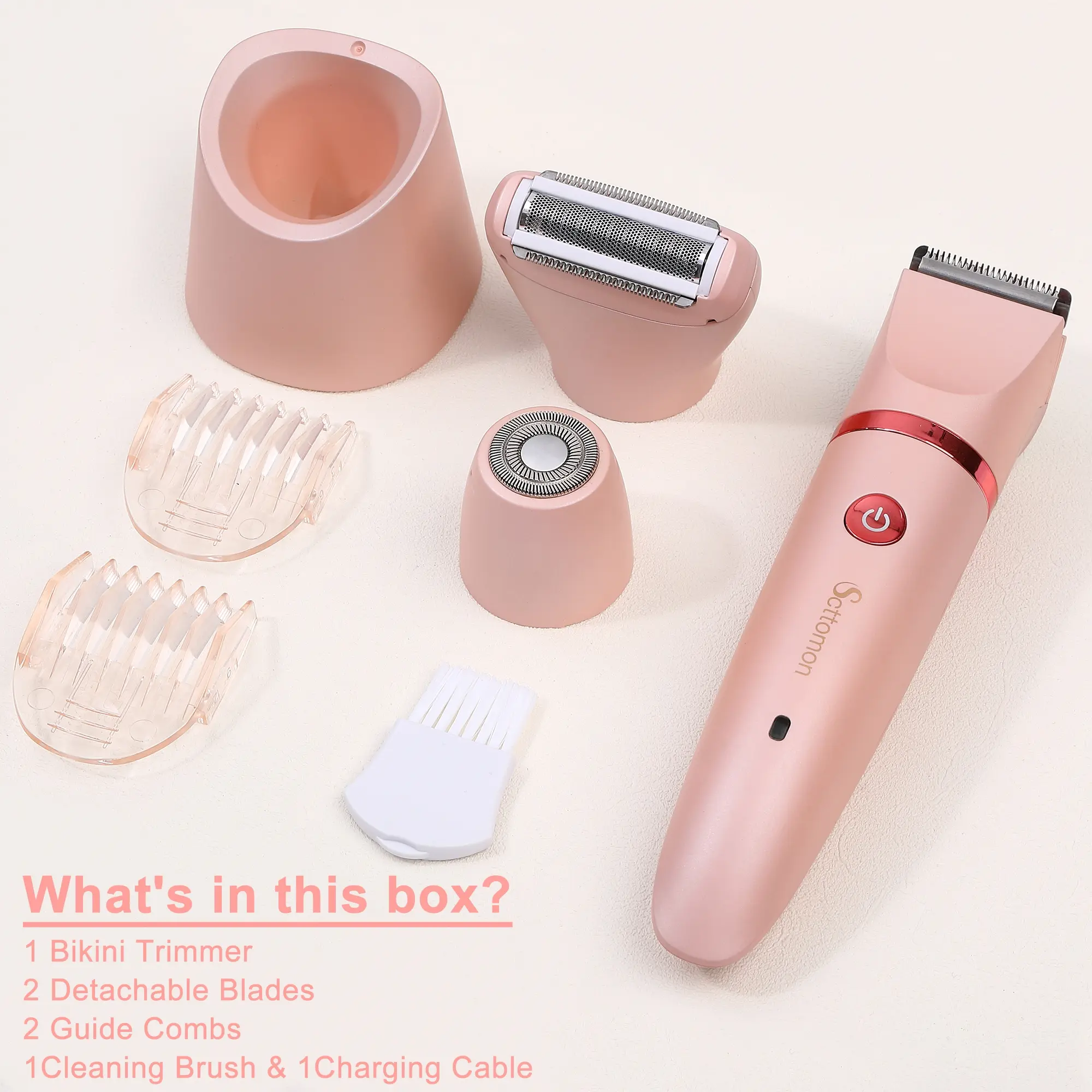 Women's Bikini Trimmer, 3 in 1 Electric Hair Trimmer,Portable Lady Shaver, Cordless Body Shaver, Rechargeable Body Hair Trimmer for Armpit ,Arm,Leg Facial Hair Trimming, Hair Removal Tools