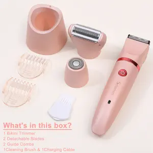 Women's Bikini Trimmer, 3 in 1 Electric Hair Trimmer,Portable Lady Shaver, Cordless Body Shaver, Rechargeable Body Hair Trimmer for Armpit ,Arm,Leg Facial Hair Trimming, Hair Removal Tools