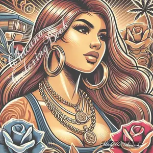 Michelle Aiwohi Chicana Coloring Book 45 Unique Illustrations Large 8.5 x 8.5 Pages Single-Sided Prevent Bleed-Through Perfect for Relaxation Self-Expression and Art Therapy