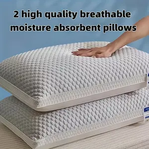 2 High-quality Breathable and Moisture-absorbing Neck Pillow, Relieve Neck Pressure and Promote Deep Sleep - Breathable Massage-shaped Pillow with Zipper Closure, Suitable for Home, Bedroom and Hotel