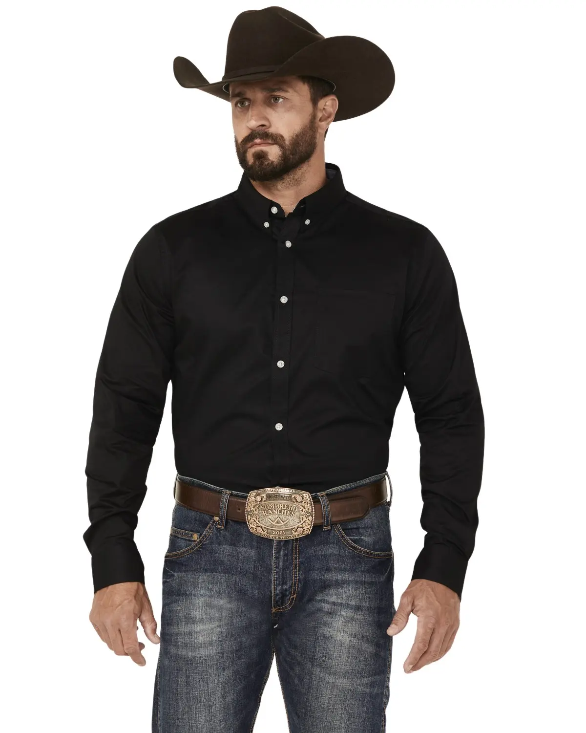 Cody James Men's Men'S Basic Twill Long Sleeve Button-Down Performance - Cjfa23w17-B Blk