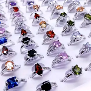 Zinc Alloy Rhinestone Rings Set - 12pcs Simple Fashion Zirconia Jewelry for Women, Versatile Mix Style for Daily & Gift Occasions