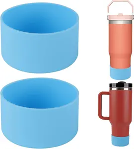 Bumper Boot for  Quencher H2.0 40 oz 30 oz Tumbler with Handle &  IceFlow 20oz 30oz, Protective Water Bottle Bottom Sleeve Cover, Tumbler Accessories (Blue)
