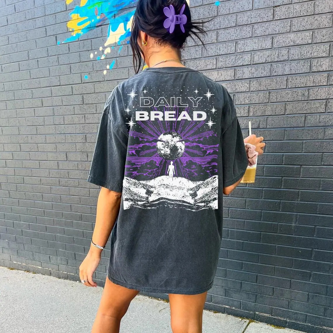 DAILY BREAD purple clouds t-shirt | edm music festival merch