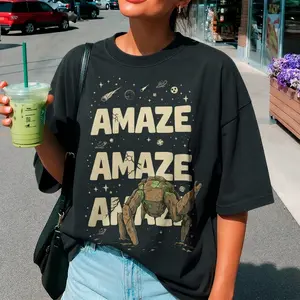 Comfort Colors Funny Space Shirt, Amaze Amaze Amaze Graphic Tee, Retro Sci Fi Shirt, Cosmic Humor Shirt for Women Men