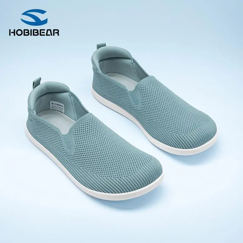 HOBIBEAR Women's Low Ankle Slip-On Trainers, Breathable Fabric Casual Walking Shoes with a Wide Toe Box for All Seasons
