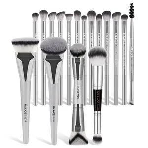 MAANGE 17pcs Prodessional Kabuki Makeup Brushes Set, Foundation Brush Powder Brush Contour Brush Concealer Brush Eyeshadow Brush Nose Shadow Brush Shader Brush Blending Brush Eyelash & Eyebrow Brush, Makeup Accessories Gifts for Friends