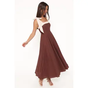 Olinda Midi Dress - Chocolate