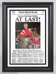 1994 Nebraska Cornhuskers NCAA College Football National Champions Front Poster Print - NO FRAME
