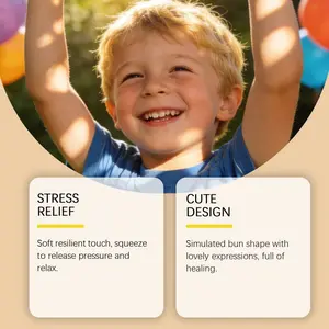 Creative Hot Selling Glitter Dumpling Squishy Toy, Sparkly Steamed Bun Stress Relief Squeeze Toy