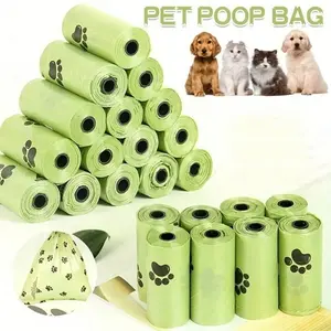 Dog Waste Bag, 120/240 Count, 8/16 rolls, Leak-proof Dog Poop Bag with Paw Print Design, Durable Plastic Poop Bags for Pet Cleanup & Outdoor Use