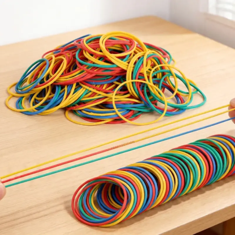Natural Rubber Elastic Bands, 1.97 Inch Diameter, 100-300 Pieces Per Pack, Strong Stretch, Elasticity, Durable, Essential for Office Organization, Organize, Office Supplies