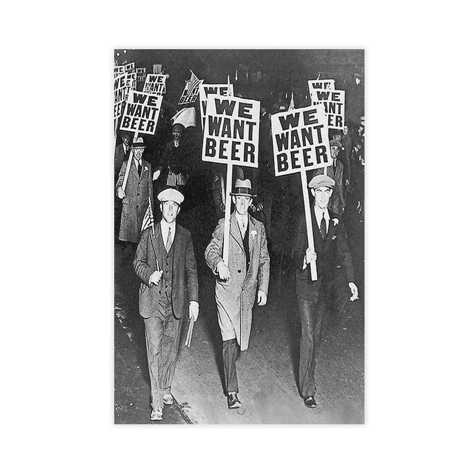 Plaid Prohibition "We Want Beer" Vintage Artistic Wall Posters - Unframed, UV-Resistant, Waterproof Prints with Box, Decor Inspo for Home Bar & Men's Room, Home Supplies Posters & Prints