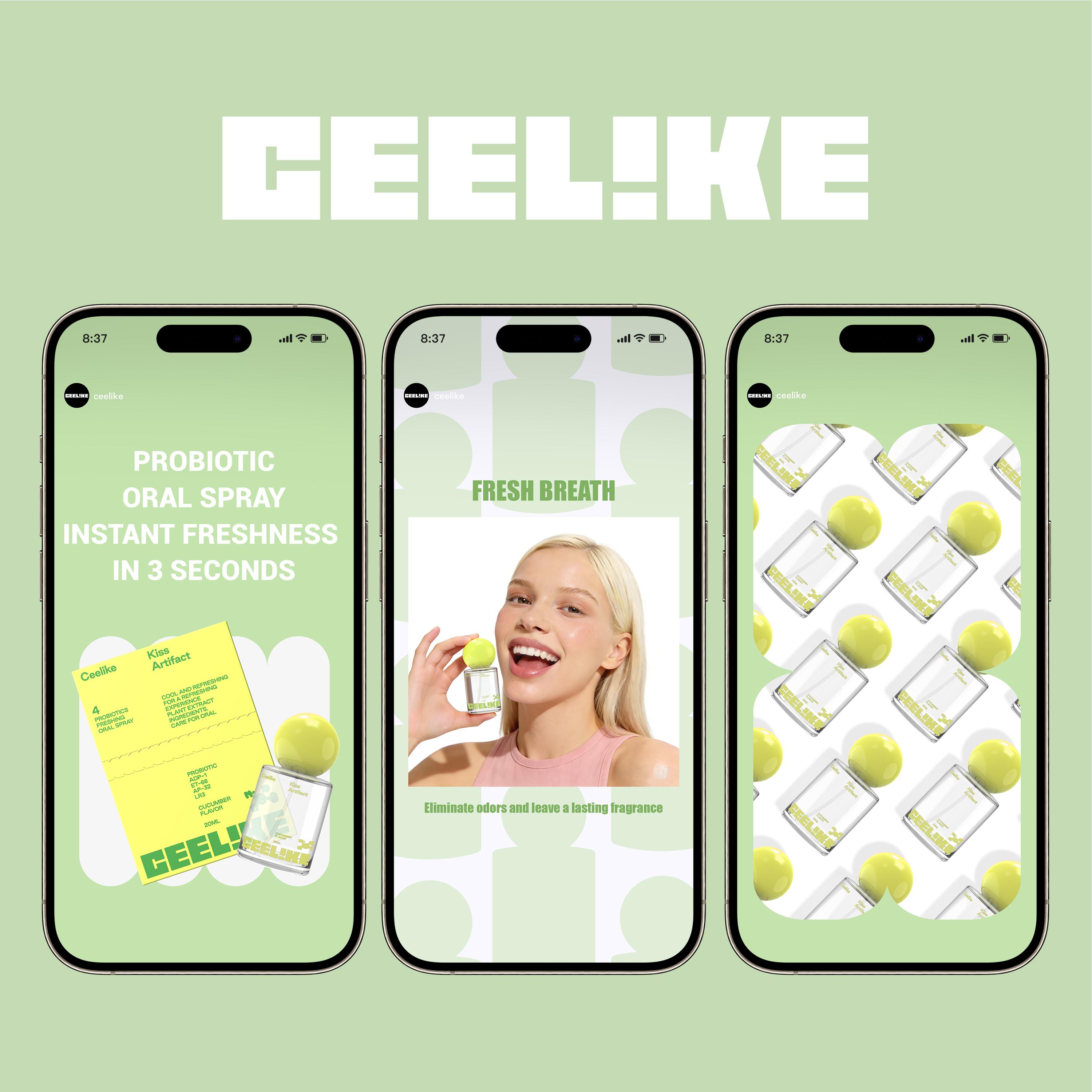 CEELIKE Probiotic Cucumber Oral Spray | 20ml for Long-Lasting Freshness & Oral Care | Sugar-Free & Portable Breath Freshener