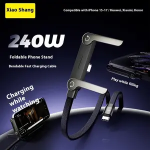 Invisible Charger Stand with Mount, 240w Super Fast Charging Dual USB-C & Lightning, Compatible with Samsung Type-C & iPhone