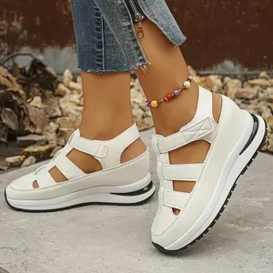 Women'sSoftBackThickBackSandals,roundToeComfortandCasualWalkingShoes,HollowWedgeBreathableSandalsGift