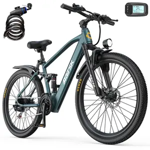 Aairsk electric bicycle,GT900, peak power 748W, dual suspension, 36V 13Ah, removable tires, adult mountain electric bicycle, maximum range 40 miles, 21 speeds, LED lights, display and NPC unlocking, dual disc brakes