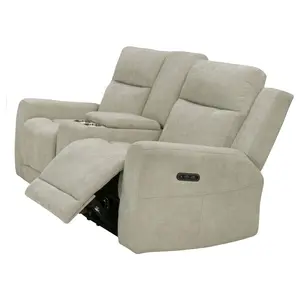 Kennett Chenille Upholstered Power Reclining Loveseat Ivory