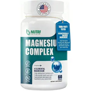 Magnesium Complex for Women&Men,With Glycinate Malate Citrate Taurate.Support for Sleep,Stress Relief,Cognitive Function,Magnesium Supplement 500mg,Third-Party Tested(Made & Tested in USA)-60 Capsules