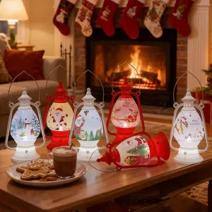 3 Handheld Atmosphere Mini Lanterns with Santa Claus Design Red and White Christmas Gift-Themed Decor Perfect for Home and Party Decorations Christmas Decorations, Vintage Christmas Decor
