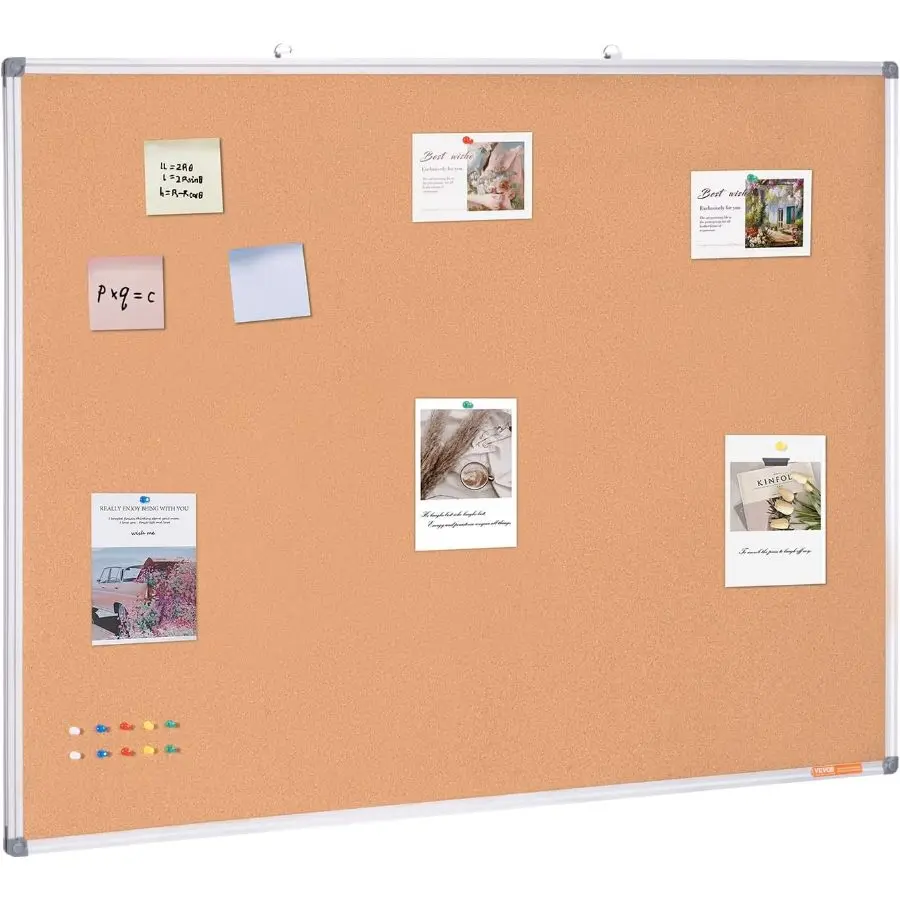 【DealsForYouDays】VEVOR Cork Board for Walls, Double - Sided Cork 24x 18 Bulletin Board Vision Board, Push Pin Board with Framed for Office Home and SchoolVEVOR Super Brand Day