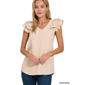Zenana Ruffle Sleeve Blouse Collection