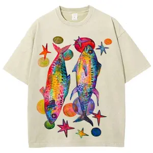 Two Colorful Tropical Fish Unisex Vintage Tee