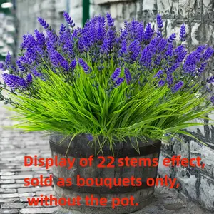 Artificial Lavender Plant, 12/22pcs Artificial Potted Plant, Faux Plant for Home Garden Decoration, Fake Plant Decoration, Plastic Floral Plant, Lifelike Fake Plant