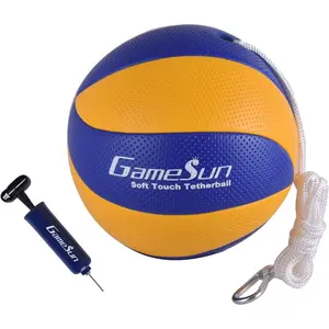 Tetherball and Rope,Full-Size Soft Rubber, Portable Tetherballs with Soft Rope - Great Outdoor Game for Family Fun Play