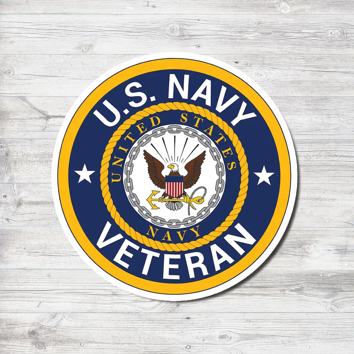 U.S. Navy Veteran Sticker, Military Seal Decal, United States Navy Emblem Vinyl Sticker for Car Laptop Helmet, Patriotic Gift for Veterans
