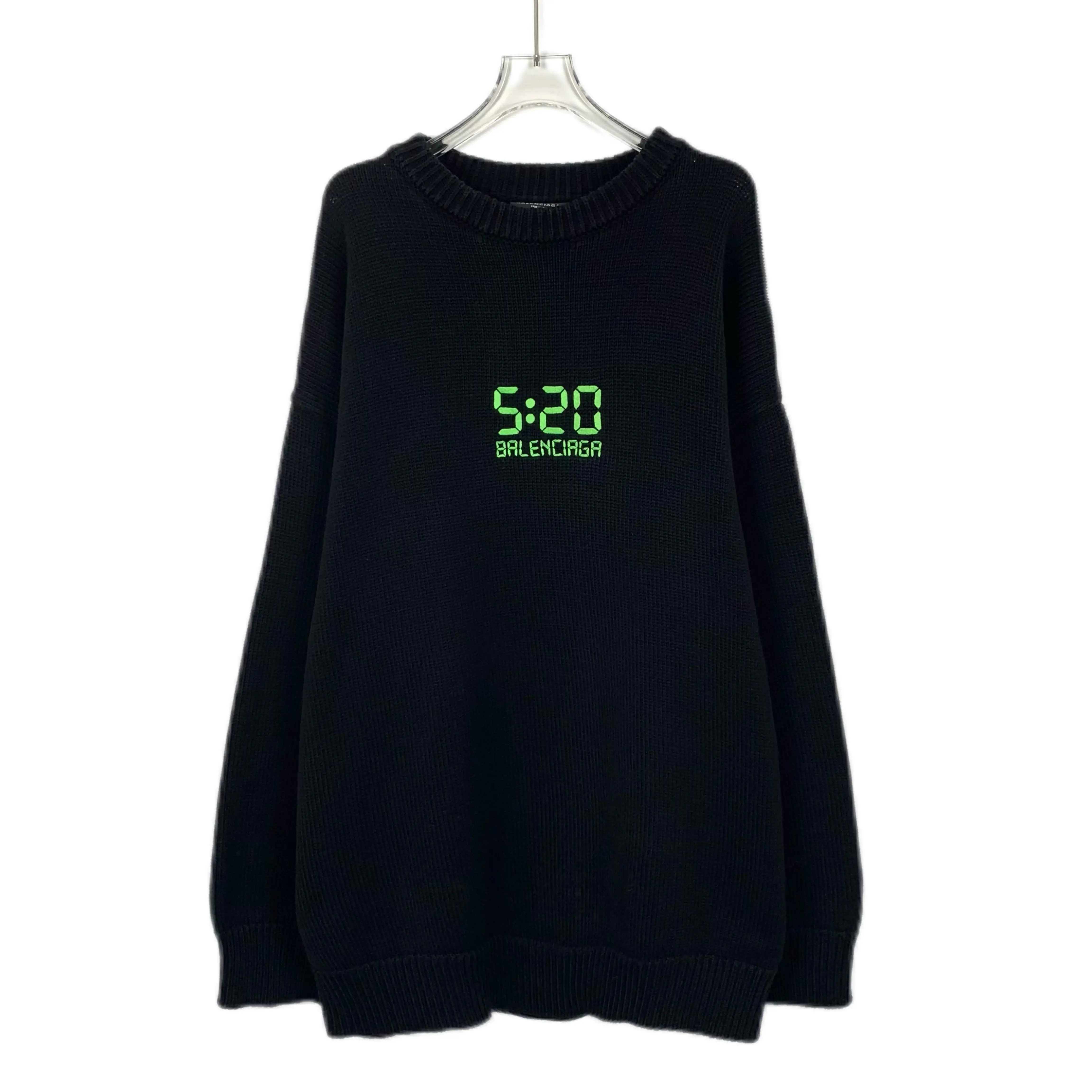 RDLT - Balenciaga Black Number Letter Embroidered Crewneck Sweatshirt Size L