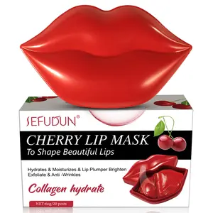 SEFUDUN Moisturizing Collagen Lip Mask Crystal Mouth Care Pads Mask for Moisturizing & Reducing Chapped, Smoothing Fine Lines Lip Patches with Moisture Essence