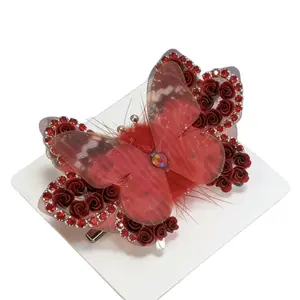 Butterfly hair clip, movable wings, designed for side bangs, new hair clip for women, children's hair accessory.