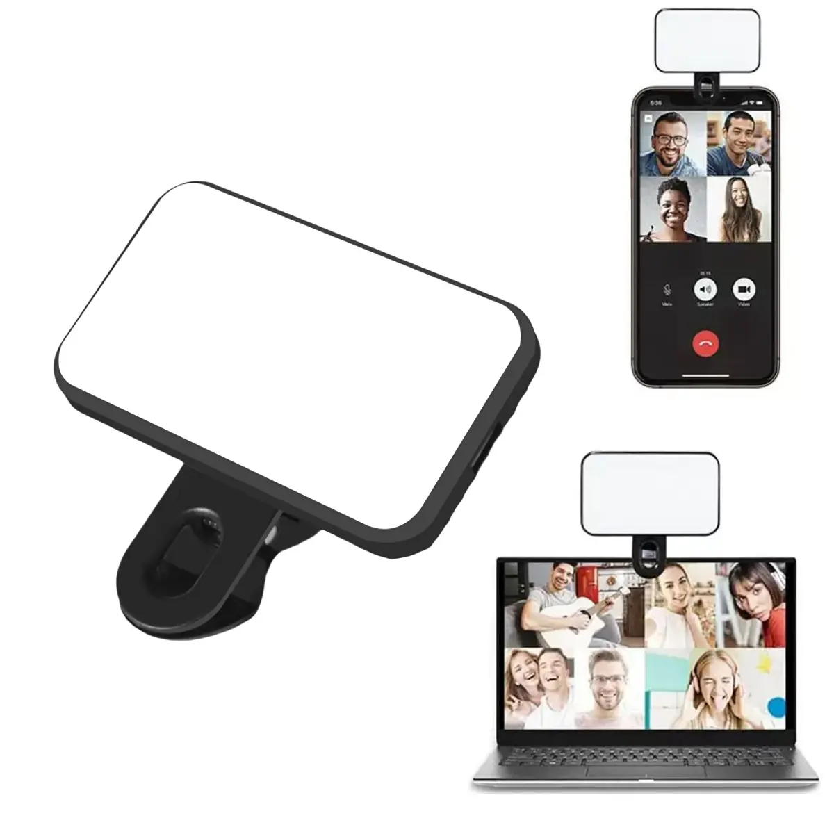 Portable LED Video Light Panel – 2000mAh, 2500-6500K Rechargeable Fill Light for Camera/Phone/Laptop, Clip On for TikTok, Vlog & Makeup