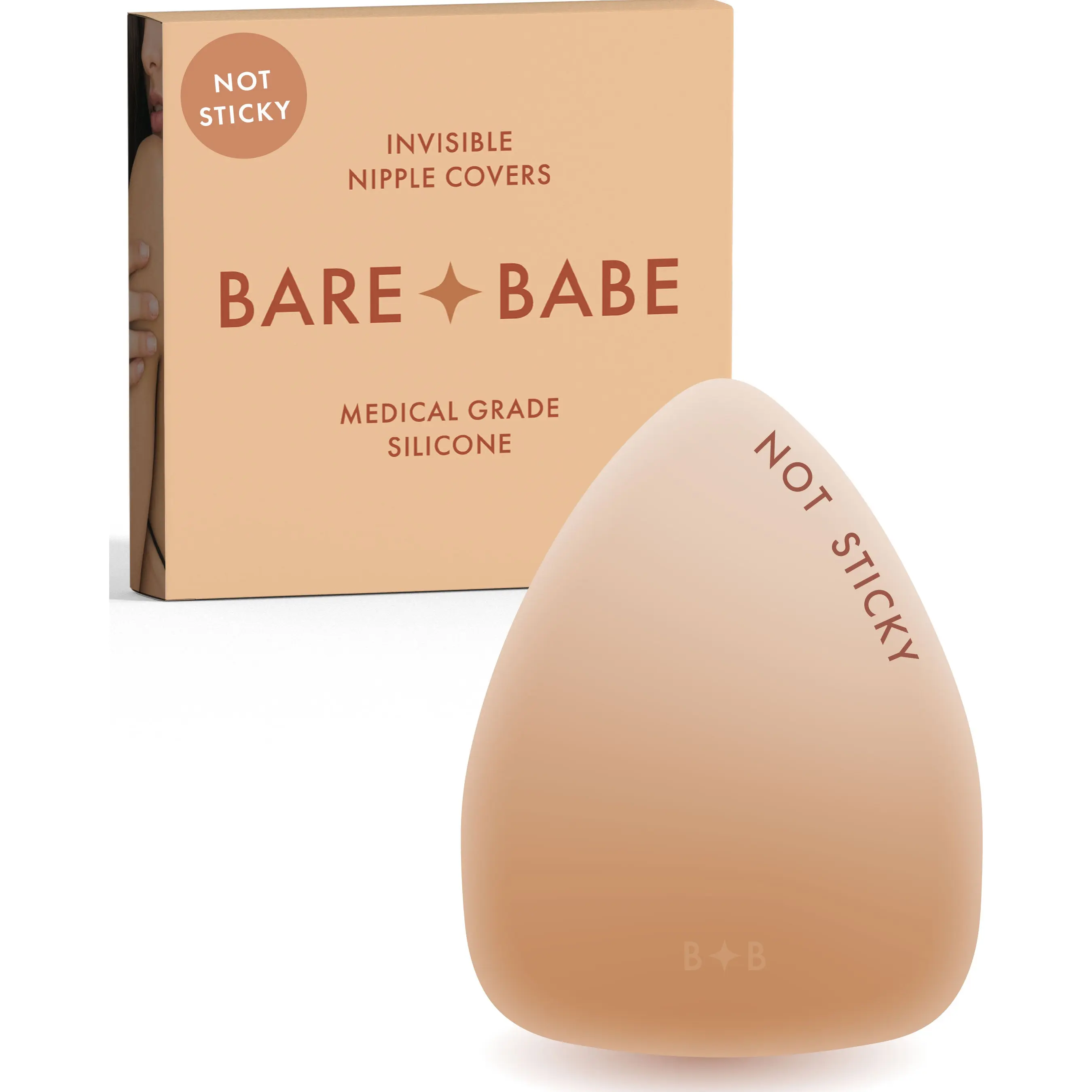 Bare Babe Triangle Non-Adhesive Nipple Covers | Reusable Medical-Grade Silicone Covers | Grippy Not Sticky Technology | Seamless Matte Finish | 5 Shades
