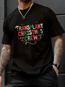 100% Cotton UnisexChristmas Transplant Nurse Bone Marrow Transplant Nurse BMT T-Shirt,spring/autumn Christmas snowflake fun pattern men's T-shirt