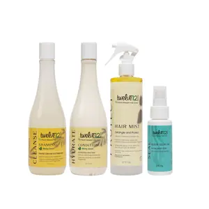 Twelve12 Silk Press Kit Mint Scent Clarifying Shampoo & Conditioner Plantbased Formula for Natural Styling & Silk Press Hair Care