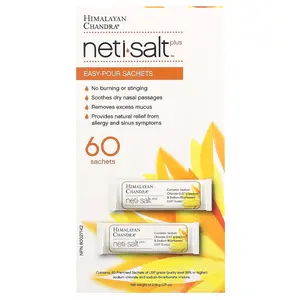 Himalayan Chandra Neti Salt Plus, Easy-Pour Sachets , 60 Sachets, 0.07 oz (2.16 g)