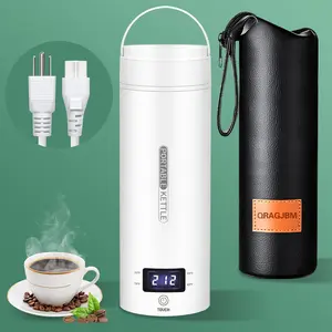 Portable Small Mini Electric Kettle Water Boiler Heater 4 Temperature Control 304 Stainless Steel Auto Shut-Off Boil Dry Protection BPA-Free White