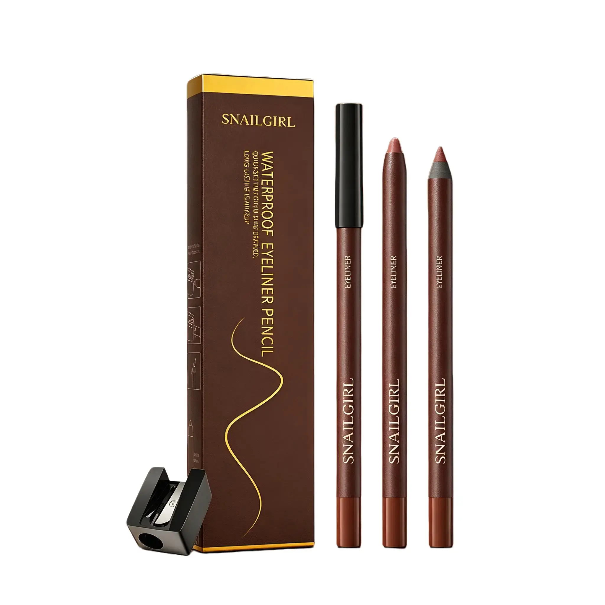 SNAILGIRL Matte Plum Eyeliner Pencil - Sharpenable Solid Longwear, Daily & All Occasions Use, Waterproof, Smudge-Proof, Smooth Blendable, Alcohol-Free, No Harmful Additives, Versatile Shades Eye Pencils (Sharpen Before Use) for Eye Makeup Enhancement