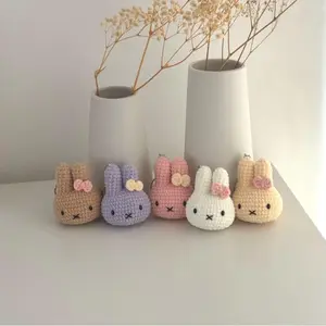 Handmade Crochet Miffy Bow Plush Keychain