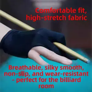 Billiards gloves Professional high-end non-slip dew finger billiards men's thin snooker three-finger breathable gloves